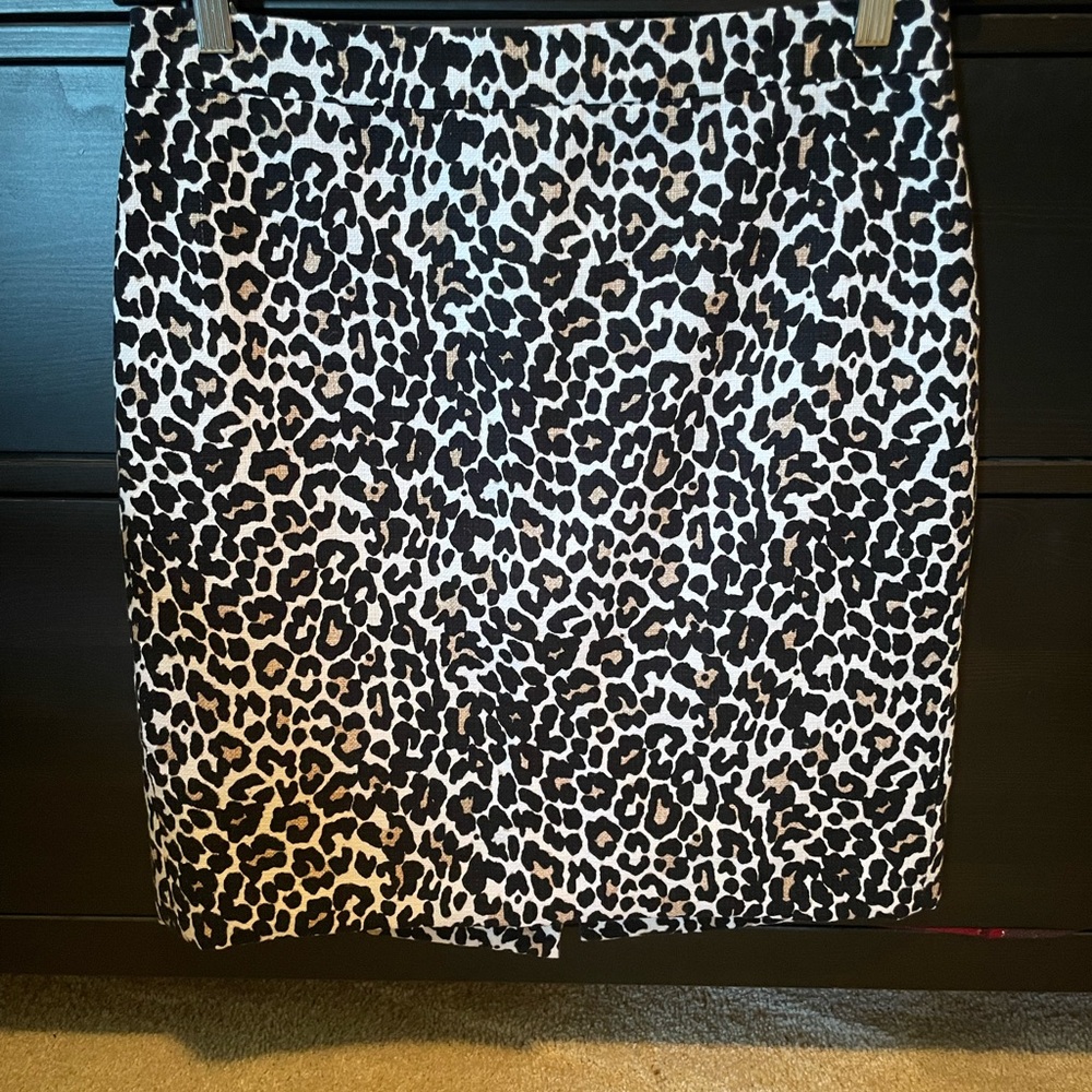 J. Crew leopard print pencil skirt